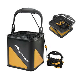 ARCWOLF 釣り バッカン 魚護桶 ポータブル水汲み兼用 ビーズ付き ロープ 折りたたみ EVA素材 持ち運び便利 釣り/洗車/園芸用