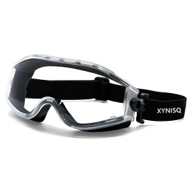 XYNISQ 安全ゴーグル 保護メガネ 作業用 実験用 防曇 防塵 防風 視界が広い 耐衝撃 透明レンズ 紫外線カット めがね併用可