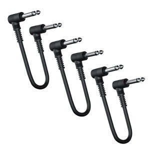 YFFSFDC パッチケーブル 15cm ギターパッチケーブル ギターエフェクター用 ノイズ低減 L-L型プラグ付 黒 (3本)