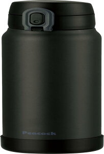 ピーコック魔法瓶工業(The-peacock) 【スポーツドリンク対応】 ピーコック 水筒 600ml ワンタッチ 保温 保冷 大容量 底カバー お手入れ簡単 ブラック AKE-R61 B