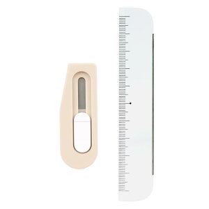 PLUS ステーショナリーキット team-demi チームデミ カッター + ルーラー 定規 セット くるみ TD-001CR 31-465