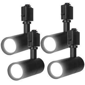 ライティングレール用スポットライト昼白色100W相当 消費電力10W 大光量1000LM,照射角度調節可能 一般家庭照明/演出照明/商業施設/店舗・商品展示用照明 （ブラック 4個セット）