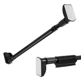 强力 突っ張り棒4m以上 直径 32.5mm 耐荷重15~80kg ツッパリ棒 2m 3m 4m 幅130~450cm カーテンレール 突っ張り棒 3.5m以上 カーテンリング20個を含む、 (130~450cm, ブラック)