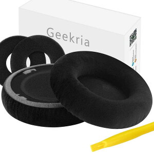 Geekria �C���[�p�b�h Comfort �݊��� �p�b�h �A�[�J�[�Q�[ AKG K701, K702, Q701, Q702, K601, K612, K712, K400, K500 �w�b�h�z���ɑΉ� �p�b�h �C���[/�C���[�J�b�v �x���A (�u���b�N)