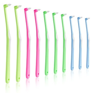 ワンタフトブラシ 10本入 4色 やわらかめ ワンタフト 歯ブラシ 部分磨き 奥歯用歯ブラシ ポイント歯ブラシ タフト 歯ブラシ 携帯用 歯間用 小さい歯ブラシ