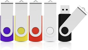 KOOTION USB������ 32GB 5�Z�b�g �t���b�V���h���C�u USB2.0 �T���h���C�u �o�b�N�A�b�v������ USB�h���C�u32GB 360�x��]�� �R���p�N�g �t���b�V���������[ (�u���b�N�A�z���C�g�A���b�h�A�C�G ��