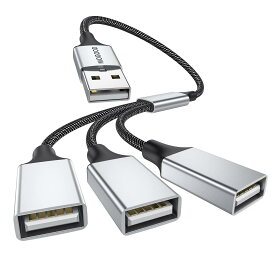 MOGOOD USB分岐器ケーブル USB電源分岐器1オス3メスUSB 2.0アダプタ1〜3 USB分岐器USB拡張ケーブルUSBマルチポート充電/データ転送/ノートパソコン/Mac