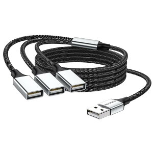 MOGOOD USBP[u(1m) 3-in-1USBXvb^ USBd 1IX3XUSB 2.0A_v^ USBgP[u USB}`|[g[d/f[^]/m[gp\R/Mac
