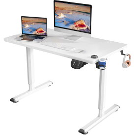 Dripex 昇降デスク 電動 幅110cm 一枚天板 簡単組立 スタンディングデスク メモリー機能付き 人間工学 パソコンデスク 無段階高さ調節 オフ ィスワークテーブル 高さ調節デスク 耐荷重80KG メモリー機能 収納フック付き パソコンラック PCデスク 安定自動昇降