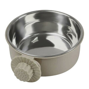 ペットぶら下げボウル ペットボウル ハンガー ゲージ用 ペット食器 餌入れ 固定 ヘルスウォーターボウル 猫 犬 うさぎ 小動 物用 食器 (グレー*2, S)