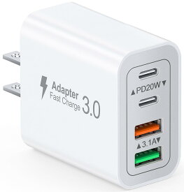 合計40W 急速充電器 USB コンセント Type-C 充電器 ACアダプター USBポート ＆ USB Cポート PD 20W i Phone 充電器 アダプタ タイプc 充電器 USB 電源タップ i Phone iPad Android その他各種機器対応