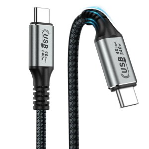 USB4 P[u USB-C To USB-C PD100W P[u Thunderbolt 4Ήy0.5Mz40Gbp] 5A/48V}[d USB 4.0/3.1/3.0 fo5K@60Hz / 4K@60Hz Thunderbolt 3Ɖʌ݊ Macbook Pro iPad Studio Display Type-c@Ή