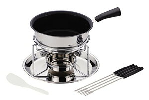 パール金属 チーズフォンデュ 鍋 セット 3層底 内面ふっ素加工 ベーネ HB-3418 シルバー 1.2L 送料無料