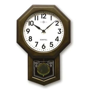 さんてる 日本製モダンアンティーク振り子時計(アラビア文字8角型) QL722A-DBK 送料無料
