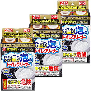【まとめ買い】 ライオンケミカル ピクス 超強力泡でスッキリキレイ デカ盛り泡のトイレクリーナー 110g×2包入 3個セット 送料無料