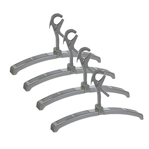 小久保工業所 トレーナースライドハンガー (4本組 / グレー) 洗濯ハンガー/スライドアーム/キャッチ式 (型くずれ防止/伸縮式/肩幅 送料無料