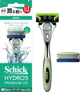 Schick(シック) ハイドロ5プレミアム 敏感肌 ホルダー(刃付き+替刃1コ) 髭剃り カミソリ シルバー 送料無料