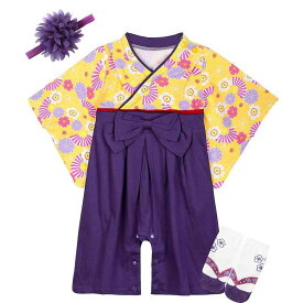 [Yilaku] ベビー 服 女の子 袴 ロンパース 着物 お食い初め 初節句 お宮参り 出産祝い 和服 赤ちゃん 新生児 60 70 80 90 95 100