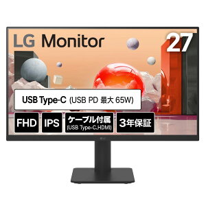 LG ���j�^�[ �f�B�X�v���C 27MS570B-B 27�C���`/�t��HD(1920×1080)/100Hz/IPS/�A���`�O���A/HDMI×2/USB Type-C(USB PD65W)/USB�n�u(Down×2)/��������/2W+2W �X�s�[�J�[/3�N