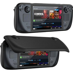 ProCase �A�b�v�O���[�h�t���b�v�P�[�X Steam Deck OLED/LCD (2023&2021) �p �t�����g�J�o�[�t�� ���C�I�Ɏ��O���\�ȃt�����g�V�F���J�o�[�t�� Steam�f�b�L�R���\�[��&�A�N�Z�T���[�p �u���b�N