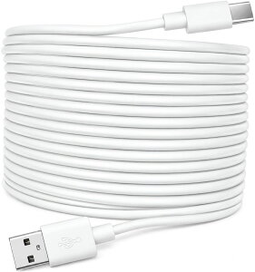�Ď��J���� �h�ƃJ�����p USB Type-C �d���P�[�u�� �d����p�R�[�h (5m �z���C�g/7m �z���C�g/10m �z���C�g)