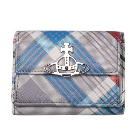 Vivienne Westwood ヴィヴィアンウエストウッド 三つ折り財布 SAFFIANO PRINT 52010013U-L0057-PFO101 MADRAS CHECK