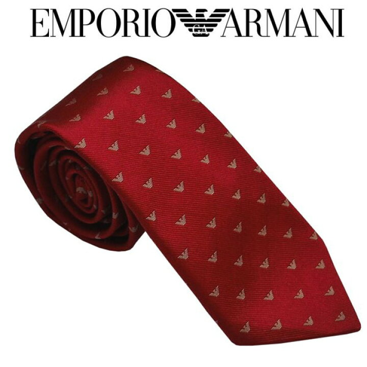 エンポリオアルマーニ ネクタイ レッド系 イタリー製 シルク100% ギフト プレゼント 贈答品 記念品 就職祝い 昇進祝い shop GTO エンポリオ アルマーニ シルク100% ネクタイ 総柄パターン ネイビー