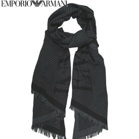 エンポリオ・アルマーニ マフラー スカーフ ブラック系 EMPORIO ARMANI イタリー製 625303-2F363 ギフト プレゼント 贈答品