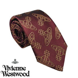 Vivienne Westwood ヴィヴィアン・ウェストウッド ネクタイ ボルドー オーヴィ柄 スリム イタリー製 シルク100％ AW23 S81050001 W00OA I401CS-BORDEAUX