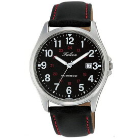 シチズン Q＆Q ファルコン メンズ腕時計 アラビアインデックス シルバー 革ベルト D026-305