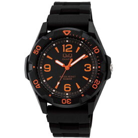 メンズ腕時計 シチズン Q&Q スポーツ 10気圧防水 オレンジインデックス VR44-003