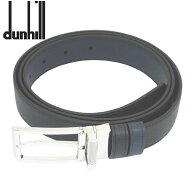 ダンヒル DUNHILL メンズベルト 型押しブラック/型押しネイビー バックル回転式 リバーシブルタイプ イタ…