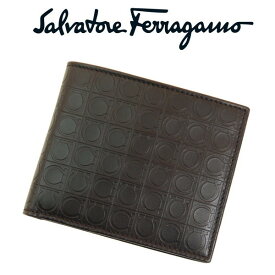 サルバトーレフェラガモ メンズ二つ折れ財布 salvatore ferragamo小銭入れ付き 9407-01-536856 CAFFE ブラウン 並行輸入品