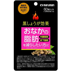 黒しょうが効果 内臓脂肪・皮下脂肪 470mgx60粒 ブラックジンジャー由来ポリメトキシフラボン ネコポス便対応品(代引き不可)