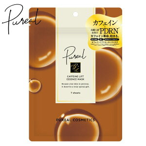ピュレア カフェインリフトエッセンスマスク 7枚入り 120mL フェイスマスク シートマスク 日本製 カフェイン PDRN ナイアシンアミド エラスチン セラミド うるおい リフト 透明感 肌ツヤ キメ