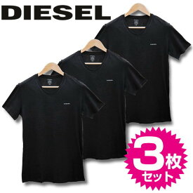 ディーゼル DIESEL アンダーウエア VネックTシャツ ブラック コットン100％ 3枚セット Sサイズ Mサイズ Lサイズ