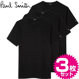 ポールスミス PAUL SMITH アンダーウエア クールネックシャツ コットン100％ ブラック3枚セット Lサイズ