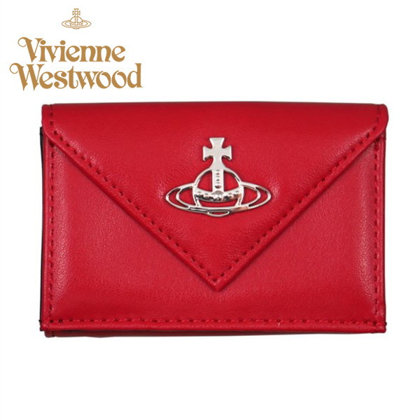 Westwood Vivienne ヴィヴィアン・ウエストウッド レデイス財布 プレゼント ギフト 20ss イタリー製 ロージー レッド 3つ折り財布 レディース財布