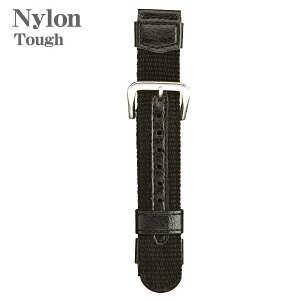 時計ベルト 時計バンド メンズ 交換用 調整 高強度ナイロンバンド 黒 時計際幅 20mm 美錠幅 20mm バネ棒2本付き ステンレス美錠 ネコポス便対応品