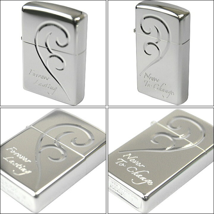 楽天市場】ペアZIPPO ブリリアントハートペア シルバー レギュラー 