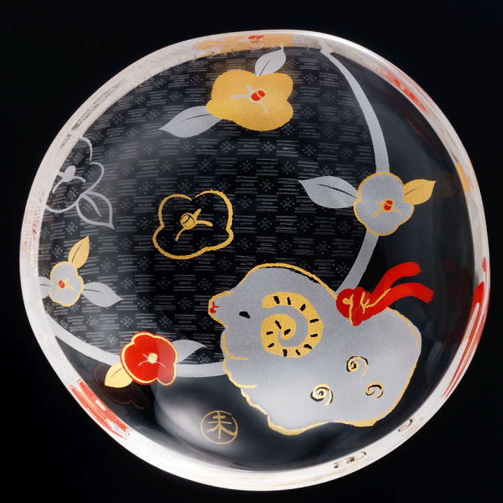 楽天市場】干支 置物 うさぎ 卯【 めでた干支 豆皿 】 ガラス 皿 干支