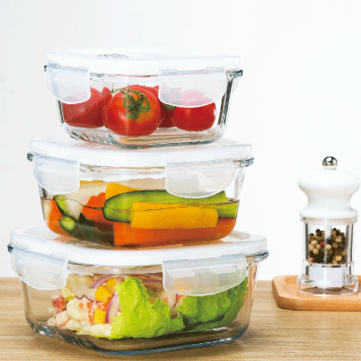 楽天市場】大容量 密封保存容器 耐熱ガラス 1L 【 Cook-Lock スクエア