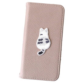 Google Pixel 6Pro ケース 手帳型 カバー グーグルピクセル シックス プロ ネコ ねこ 選べる かわいい 大人 シンプル マグネット 「 無地 後ろ猫 ワッペン 」SANADesign サナデザイン