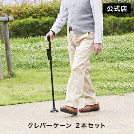 【正規品】クレバーケーン 2本セット杖 自立式 折りたたみ 3点 ステッキ お散歩 正規品 ショップジャパン