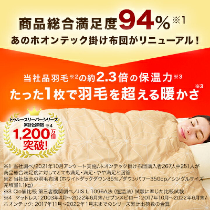 楽天市場】【送料無料】ホオンテック掛け布団 プレミアム正規品  