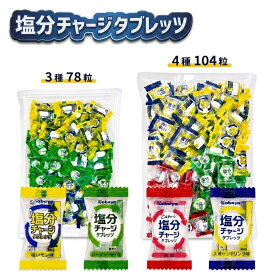 カバヤ 塩分チャージタブレッツ 3種240g 4種320g アソート 選べる 約78～104粒 個包装 塩タブレット 塩分タブレット スポーツドリンク 塩レモン 梅 シークワーサー 塩分補給 熱中症対策 賞味期限2027年8月 送料無料 暑さ対策