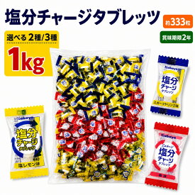 カバヤ 塩分チャージタブレッツ 1kg 約333粒 大容量 業務用 個包装 まとめ買い 塩タブレット 塩分タブレット 塩分補給 熱中症対策 選べる2種/3種 スポーツ 部活 現場 屋外作業 差し入れ 法人 団体 賞味期限2028年7月 送料無料