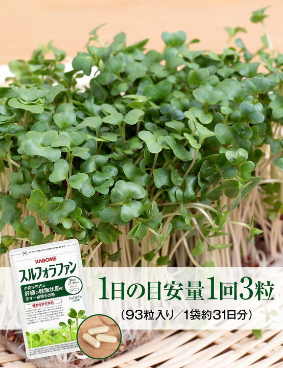 楽天市場】【カゴメ公式】スルフォラファン93粒×2袋セット 
