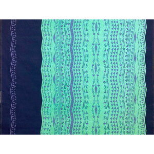 ハワイアンファブリック綿ポリ ボーダー柄/ネイビー/タパ/LW-23-874/HFB837