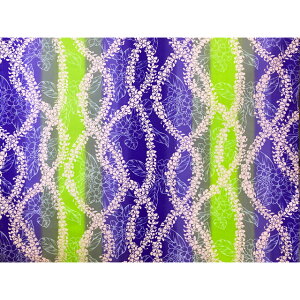 ハワイアンファブリック綿ポリ ボーダー柄/パープル/レイ/LW-24-934/HFB861